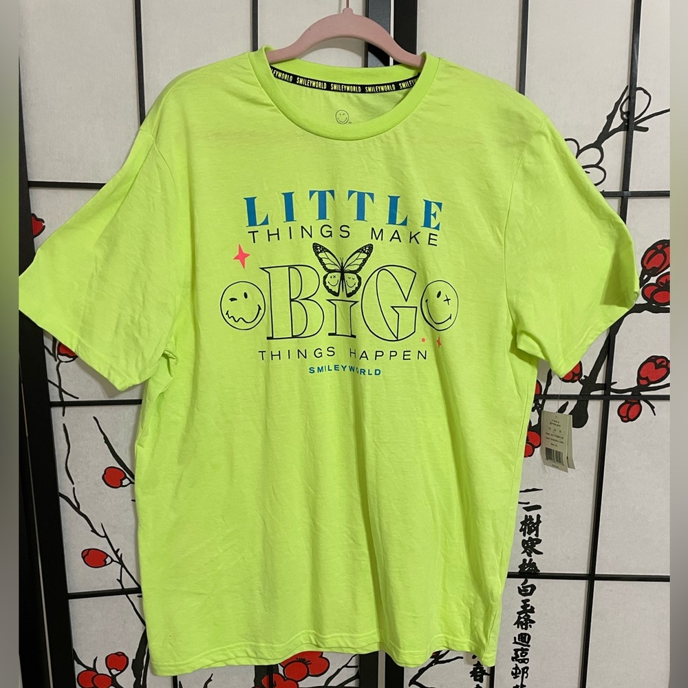 Smiley Neon Yellow Graphic Tee